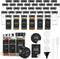 OMOZUN Spice Jars with Label, 36pcs 4oz Glass Spice Jars with Black Lids,