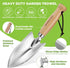 WORKPRO 11" Garden Hand Trowel, Heavy Duty Polished Stainless Steel Shovel with Wood Handle