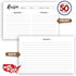 Double Sided Recipe Cards 4x6 Inch, Set of 50 Thick Cardstock Recipe Cards with Lines, Easy To Write On Smooth Surface, Line Printed, Large Writing Space (Black and White)