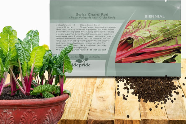 Outsidepride Red Swiss Chard Seeds for Planting Vegetables & Microgreens - 2000