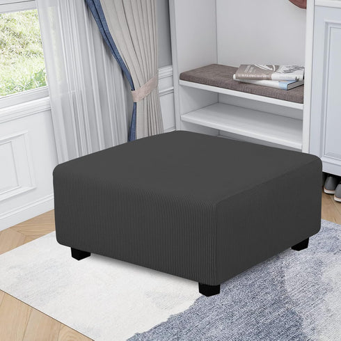 40x40x15 inch Easy-Going Stretch Square Ottoman Cover Folding Storage Stool Furniture Protector Soft Rectangle