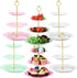6 Sets Tea Party Decorations of 3 Tier Plastic Cupcake Stand Dessert