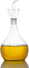 HAIZEEN 13 oz/380 ml Olive Oil and Vinegar Dispenser Glass Cruet Decanter - Keeps Oil Fresh Longer, No Funnel Needed