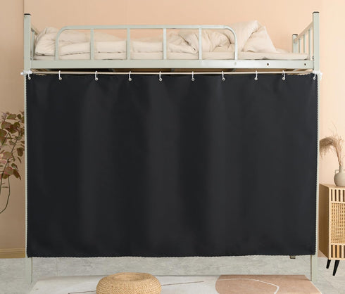 Heavy-Duty Blackout Bottom Bunk Bed Curtains, Twin Size Privacy Canopy, 1 Panel, Black
