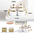 EABOSON 4 Pack Set Gold Condiment Spice Jars with Lids, Spoons, Tray - Ceramic Seasoning Box for Salt, Pepper, Sugar