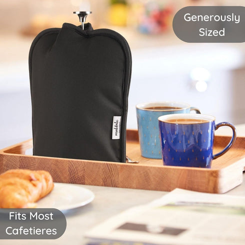 French Press Cozy Cover Insulated, Black - Designed to Keep Coffee Warmer for Longer, Fits Multiple Sizes