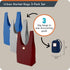 Ocean 3 Foldable Reusable Shopping Bags in 1 Compact Pouch, Durable Fabric, Holds 50+ lbs, Machine Washable
