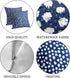 Outdoor Pillow Covers 18x18, Set of 2 Blue Polka Dot Waterproof Decorative Pillow Cases for Summer Outdoor Sofa Bed