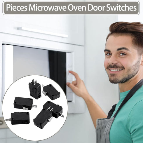 Weewooday 6 Pcs Microwave Oven Door Switch Replacement Parts, Compatible with Most Microwave Ovens