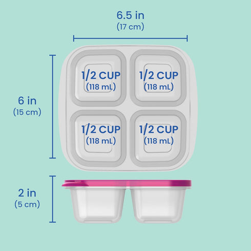 Bentgo Easyboxes 8-Piece Set - 4-Compartment Snack Containers with 4 Trays & 4 Lids, BPA-Free (Brights)