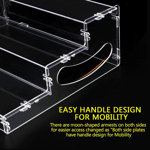 evron Clear Plastic Spice Rack Organizer for Cabinet & Countertop - 3 Tier Pantry Organization (ASSEMBLY REQUIRED)
