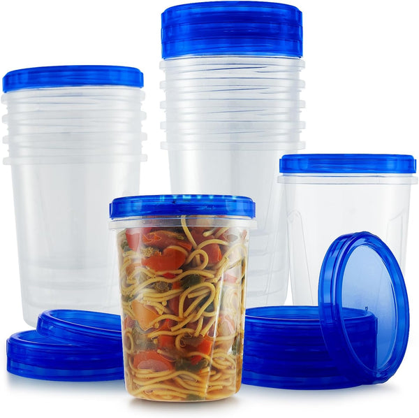Tafura Soup Freezer Containers, 32 Oz 10 Pack with Twist Top Lids, Reusable Plastic Food Storage Containers