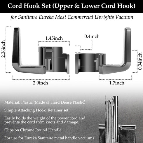 2-Pack 53574A-5 Cord Hook for Sanitaire & Eureka Upright Vacuum Cleaner SC678, SC679, SC684, SC689, SC886, SC899