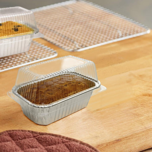 Disposable Mini Loaf Pans with Lids, 30 Pack Bakeware Set, 1lb Aluminum Foil Bread Pans for Baking and Storing