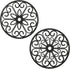TEAKISS 2 Pack Decorative Round Flower Trivets - 7 Inch Iron Pot Pads,