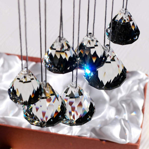 K9 30/40mm Pack 7 Top Crystal Ball Prism Diamond Suncatcher for Window Hanging Chandelier Prism Rainbow Maker, Feng