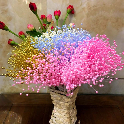 XINHUIDALSQ 100Pcs Pearl Bouquet Party Decoration, 4mm Beaded Garland for Christmas Wedding Decoration