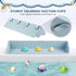Annana Bathtub Splash Guard for Tub, Silicone Bathtub Caddy Tray with Play Shelf, Kids Bath Tub Shelf and Organizer