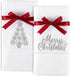 Quera 2 Pack Christmas Hand Towels Set, 100% Cotton Embroidered Luxury Decorative Dish Towels for Cleaning, Cooking