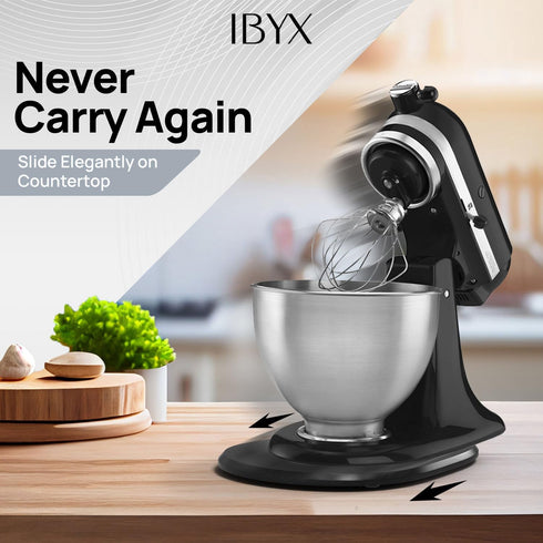 Ibyx Elegant Sliding Tray for Coffee Maker & Heavy Kitchen Appliances, Sturdy, Black for 4.5 Qt Kitchenaid