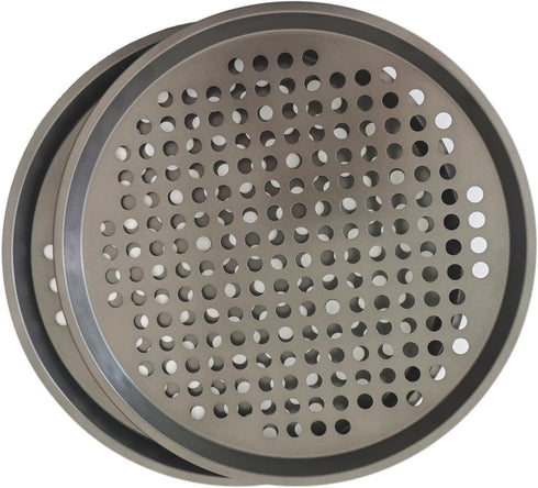 11Inch Nonstick Pizza Pans with Holes, Carbon Steel Pizza Baking Pan Set for Fresh & Frozen Pizza (2PCS)