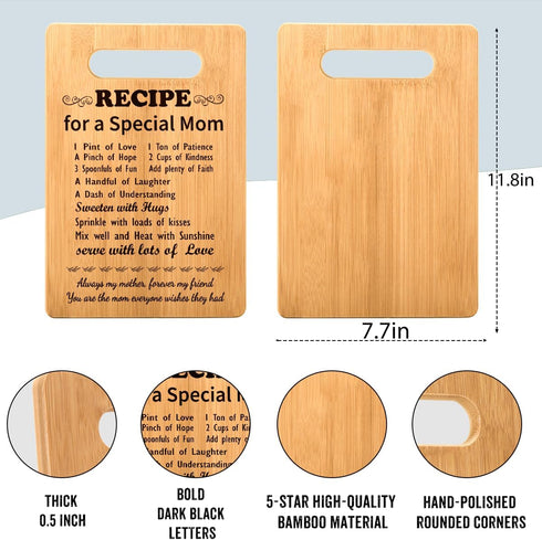 Gifts for Mom from Daughter Son, Mothers Day Gifts for New Mom, Birthday Gifts for Step Mom, Bonus Mom, Stepmother, Mama, Mother Birthday Gifts for New Mother Cutting Board Gift
