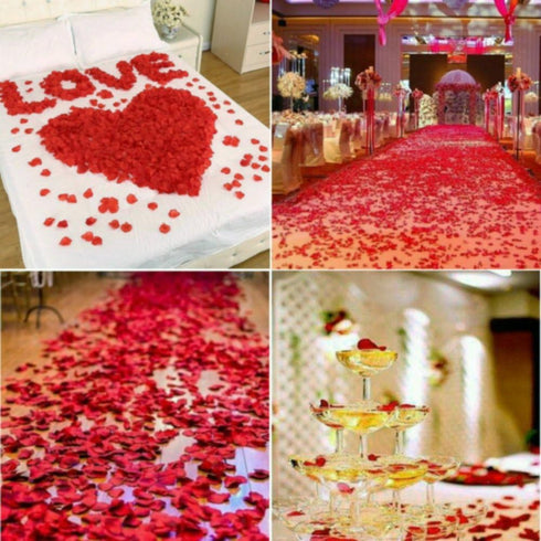 CODE FLORIST 2200 PCS Dark-Red Silk Rose Petals for Romantic Night, Wedding, Proposal Anniversary Decorations