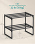 2-Tier 3-6 11.8 16.7 14.8 Inches, ULSA002B01 SONGMICS Shoe Rack, Shoe Organizer, Metal Storage Shelf, Upright or Upside