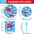 50 Set 200PCS Qyeahkj Guests Airplane Plates and Napkins Party Supplies Plane Party Decorations Disposable Tableware