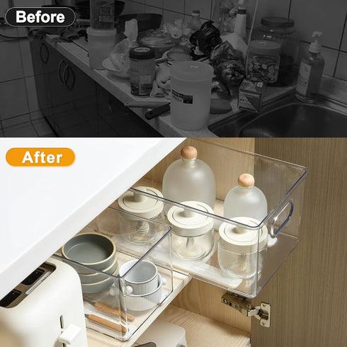 4 PCS Pull Out Rail for Baskets or Bins, Storage and Organization Accessories for Cabinet, DIY Drawer Slides