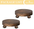 2 Counter Romadedi Farmhouse Wood Riser for Display- pcs Rustic Decor Mini Wooden Pedestal Decorative Round Tray