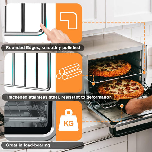 Air Fryer Wire Rack for Ninja Foodi 10 in 1 DT201 DT251, 14.4''*11.4'' Stainless Steel Baking Tray Rack