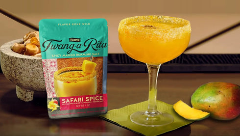 Rimming 4 (Set 3) 1 Twang-A-Rita Cocktail Salt Blend, Savory Variety, Ounce Pouch of Each: Chile Lime, Grapefruit