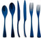 Luxury 18/10 Stainless Steel Matte Blue Flatware Set, Silverware Cutlery Utensil Set, Service for 1 (6-Piece)