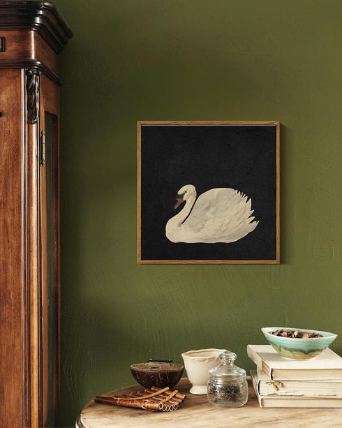 InSimSea Framed Canvas Wall Art, Swan Painting Pictures for Rustic Bathroom, Farmhouse Living Room Decor
