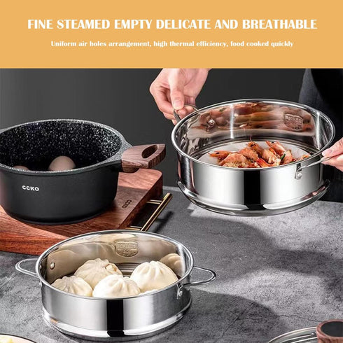 Stainless Steel Steamer Pot, 7 Inches Round Cooking Rack for Kitchen Dim Sum, Dumplings, Bun (18cm)