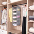 MAX Houser 5 Shelf Hanging Closet Organizer - Space Saver with (4) Side Pockets, Foldable, Light Grey