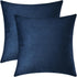 Mixhug Set of 2 Cozy Velvet Square Decorative Throw Pillow Covers, Navy Blue, 18 x 18 Inches for Couch and Bed
