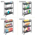 mDesign Steel Rolling Utility Cart with 3 Basket Shelves - Storage Organizer Trolley for Bathroom, Garage, Laundry Room