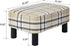 16.54" RF-BD215 IBUYKE Small Footstool, Linen Fabric Pouf, with Padded Seat Pine Wood Legs and Padded Rectangular