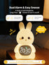 MASHI Bunny Alarm Clock, Toddler Sleep Training Clock with Sun & Moon, Sleep Sound Machine, Night Lights, Alarm Clock