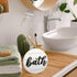 Jetec 2 Pcs 3D Bathroom Signs Decor, Rustic Funny Wooden Unisex Round Restroom Signs for Guest