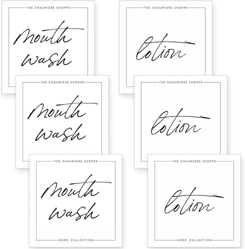 3 3 6 3x3inch Vintage Farmhouse Mouthwash and Lotion Labels for Bottles, Waterproof Stickers, Mouthwash and Lotion