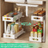 Under Sink Organizer, 2-Tier Pull-Out Cabinet Storage Baskets with Mesh Metal Sliding Drawer (1 Pack White)