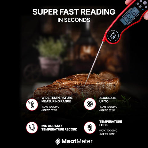Digital Meat Thermometer for Grill/Cooking, Fast Instant Read Waterproof Probe with Backlight for Kitchen, BBQ