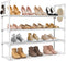 LANTEFUL 3 Tier Shoe Rack for Closet, Shoe Organizer with 5 Hooks,