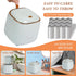 Mini Countertop Trash Can with 12 Rolls of Trash Bags, Tiny Desk Trash Can with Press Type Lid for Bathroom Vanity