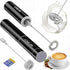 VOMELON Milk Frother Handheld, Battery Operated Coffee Foamer Drink Mixer with 2 Stainless