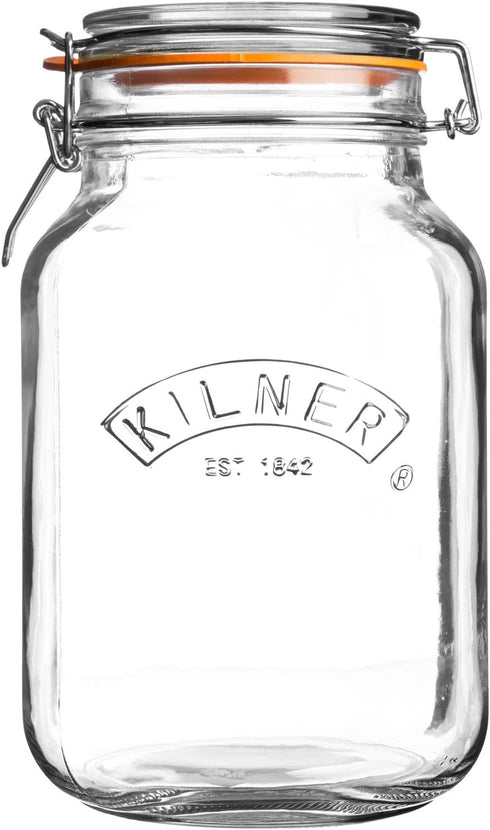 Kilner Swing Top Square Glass Jar, 1.5L