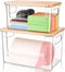 Trash Bag Holder Dispenser 2 Pack, Garbage Bag Dispenser with Bamboo Lid